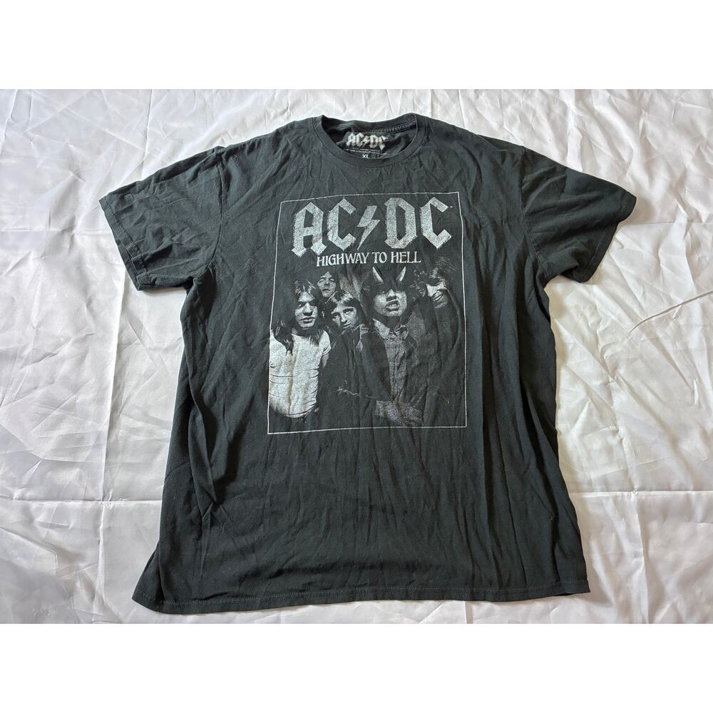 AC/DC Highway to Hell T-Shirt Men's XL Black Graphic Band Tee Rock Metal